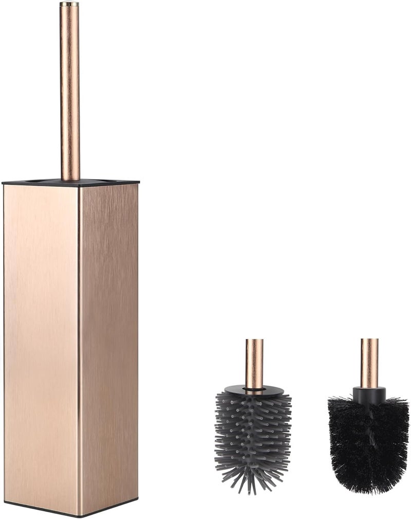 BVL Toilet Brush and Holder Set Rose Gold Freestanding for Bathroom - Image 1